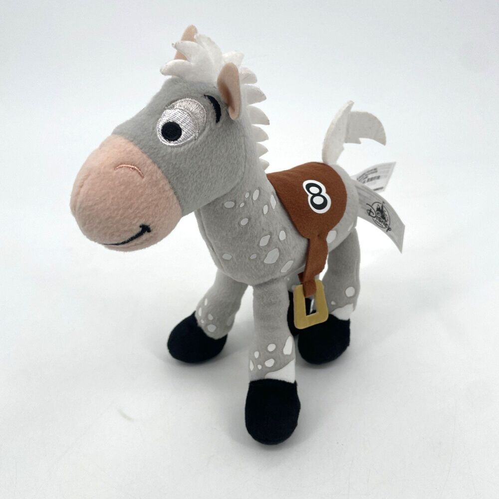 Disney Parks Bullseye Plush Toy Story Horse Gray Saddle #8 Authentic Pixar 9”